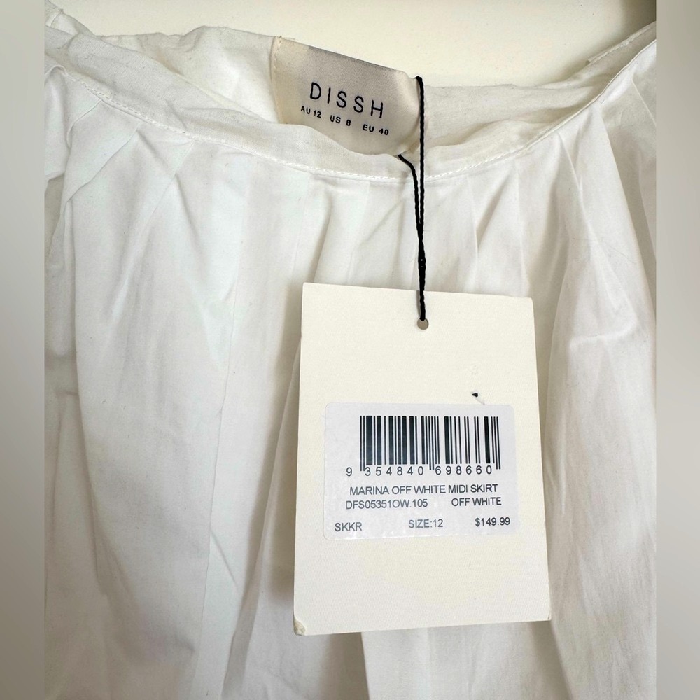 NWT DISSH Marina Off White Midi Skirt - Picture 5 of 7